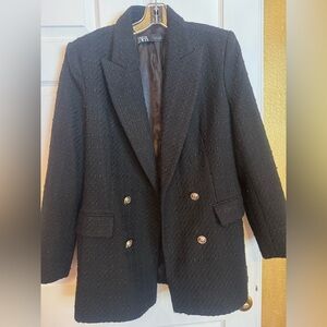 Zara Black Textured Jacket